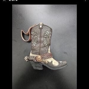 Rainbow Resin Cowboy Boot Ornaments Set of 4 Western Decor